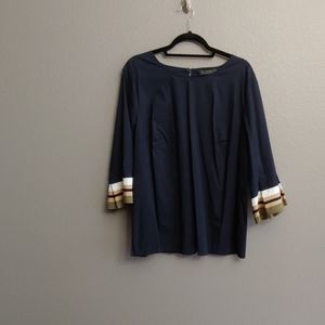 Bell sleeve navy top